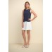 Joseph Ribkoff - 211091 Kleed donker blauw wit effen
